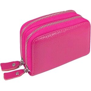 Pink Women's Double zipper Wallet